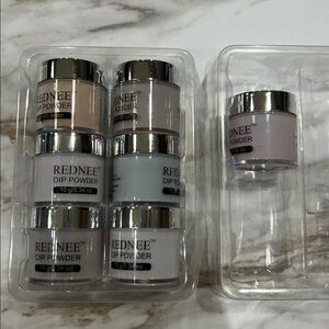 Rednee Dip Powder Set for nails. 0.34 ounces each. Never used. 7 colors
